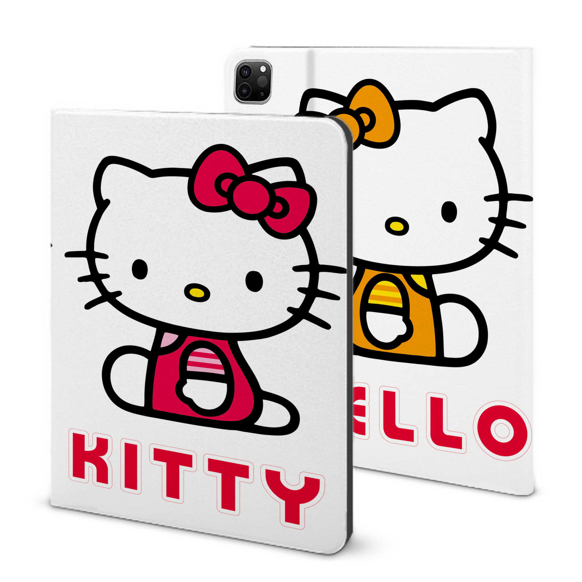（画像用） Hello Kitty ハローキティ IPad ケース ブック型 PUレザー TPU 耐衝撃 軽量 薄型 ペン収納なし 全面保護 IPad 各モデル対応